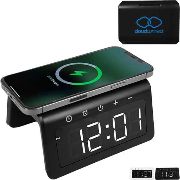 Light-Up 15W Wireless Charger Alarm Clock