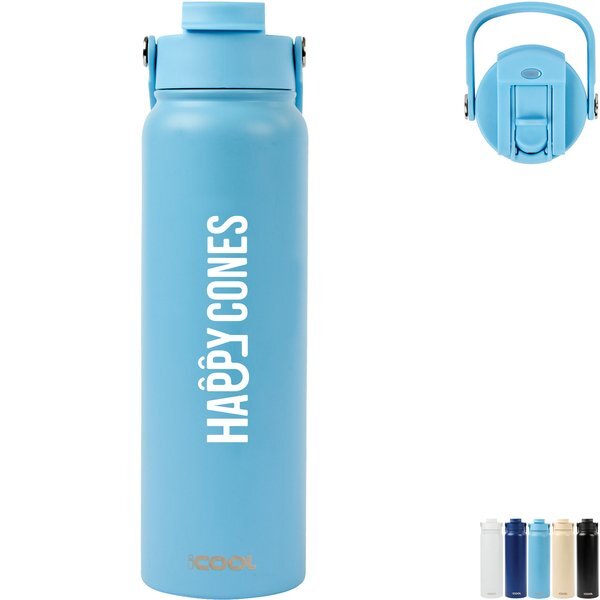 iCOOL® Glenwood Double Wall Recycled Stainless Steel Water Bottle, 35 oz.