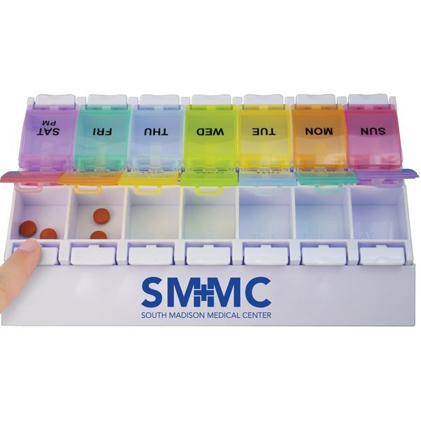 Weekly AM/PM Push Button Pill Tray