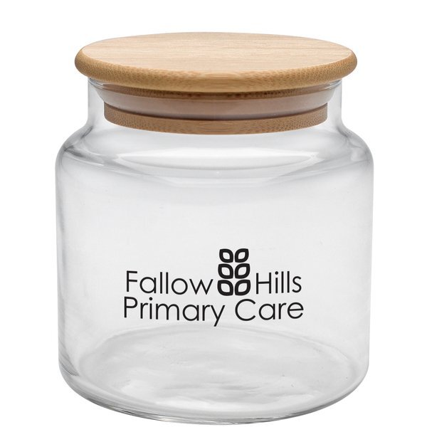 Apothecary Glass Jar with Bamboo Lid, 16 oz.