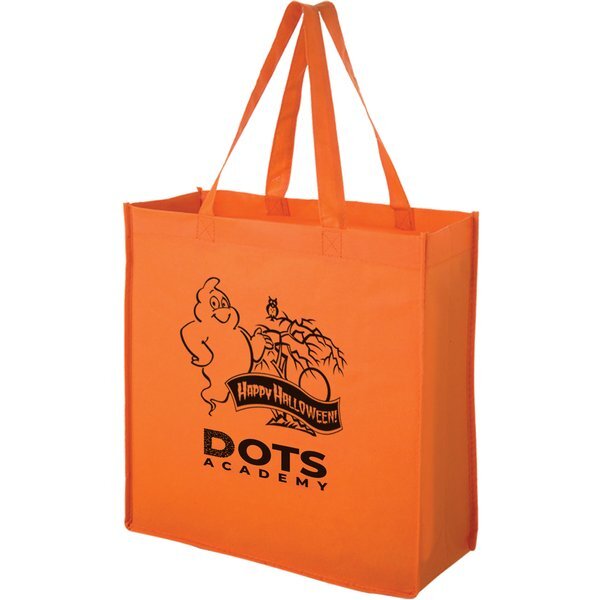 Halloween Non-Woven Mini Tote Bag w/ Ghost Graphic, 13" x 13"
