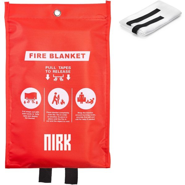 Heat-Resistant Fiberglass Fire Safety Blanket, 40" x 40"