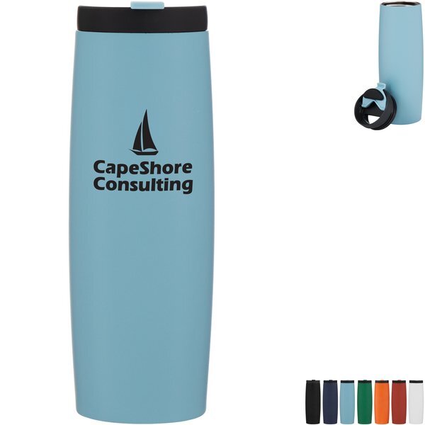 Cove Matte Double Wall Snap Close Tumbler, 16.9 oz.