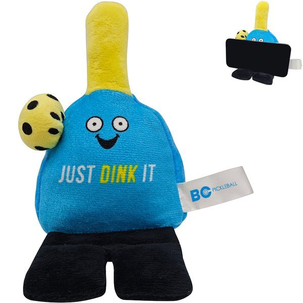 Pickle Ball Player Phone Pals™ Weighted Plush Phone Holder