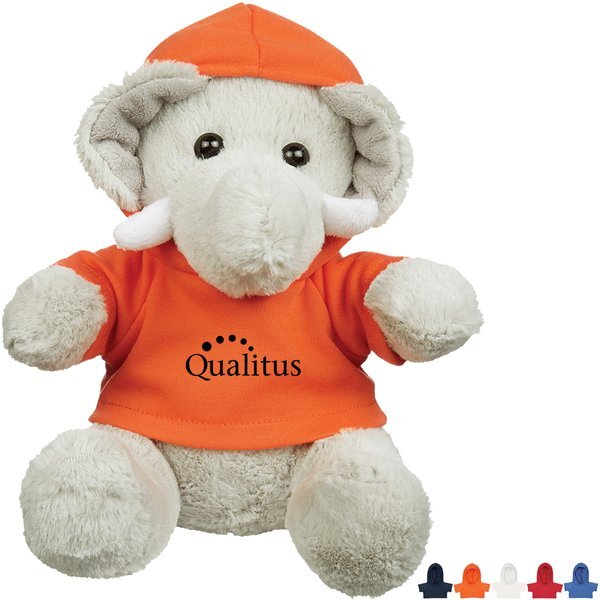 Excellent Plush Elephant w/ Hoodie, 8-1/2"