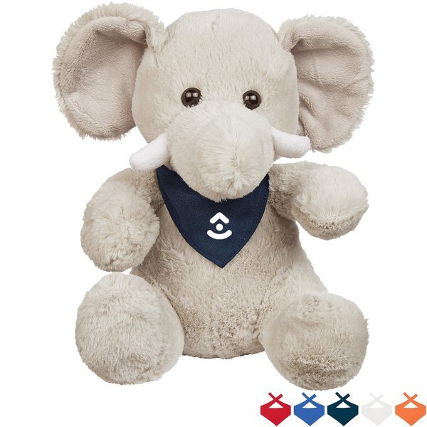 Excellent Plush Elephant w/ Bandana, 8-1/2"