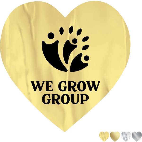 Heart Shape Custom Sticker - Foil, 3/4"