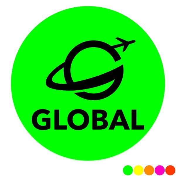 Round Shape Custom Sticker - Neon, 1/4" to 1"