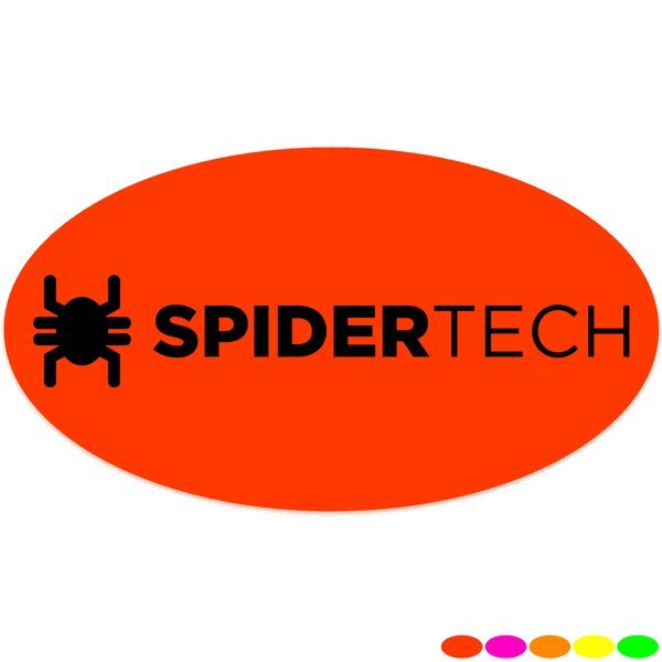 Oval Shape Custom Sticker - Neon, 1-1/2" to 2-1/4"