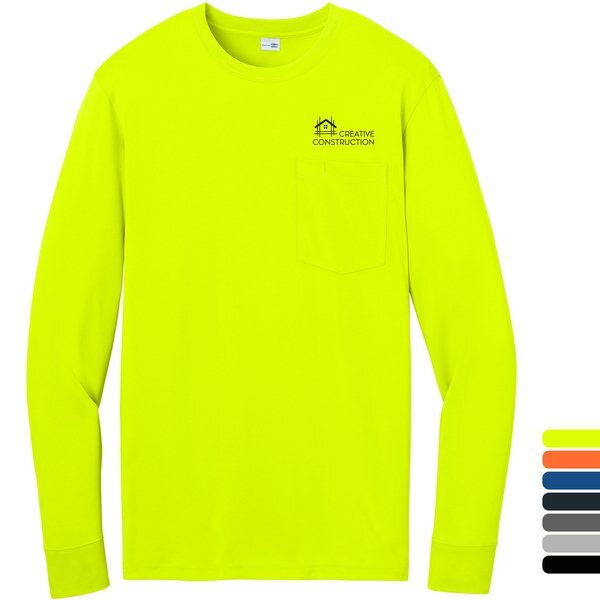CornerStone® Workwear Pro Polyester Long Sleeve Unisex Pocket Tee