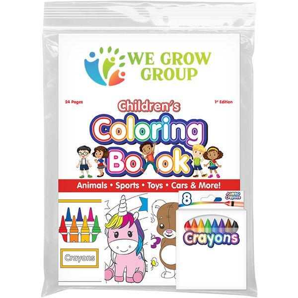 Children's Coloring Book with 8 Pack Jumbo Crayons