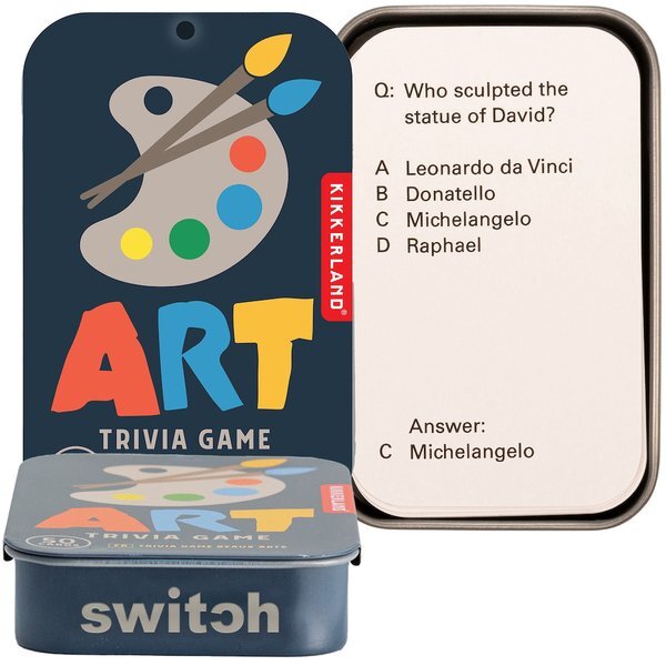 Kikkerland® Art Trivia Card Game in Tin