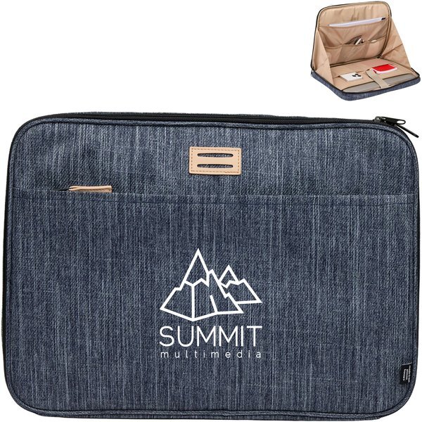 The Goods™ Navy Heather Recycled Mobile Office Laptop Case
