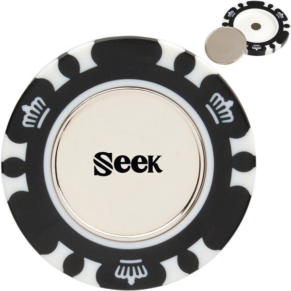 Recycled Poker Chip w/ Metal Ball Marker