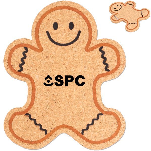 Gingerbread Man Cork Coaster