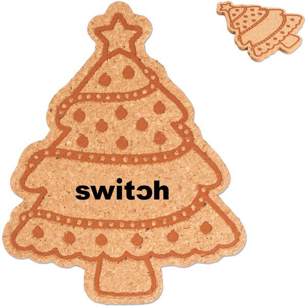 Christmas Tree Cork Coaster