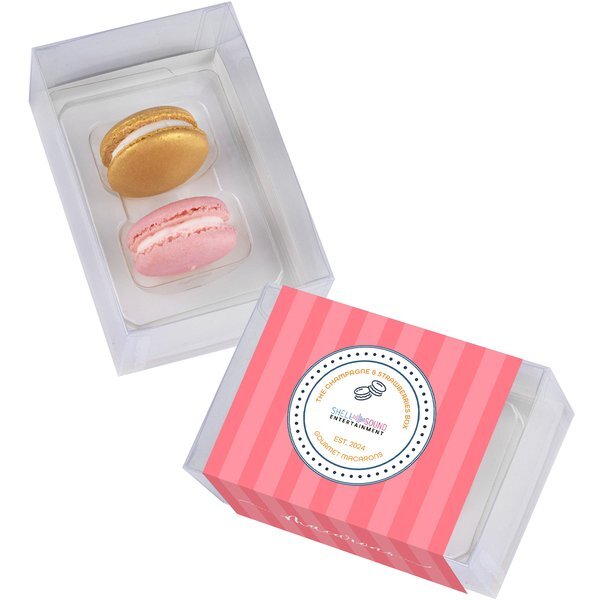 Champagne & Strawberries Macaron Box, 2 Pack
