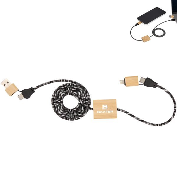 FSC® 100% Bamboo 5-in-1 100W Laptop Charging Cable