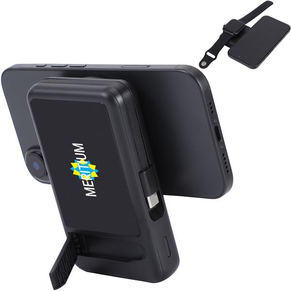 Imperial Light-Up Power Bank w/ Magnetic Wireless Charger, Watch Charger, Stand & Cable, 10000mAH
