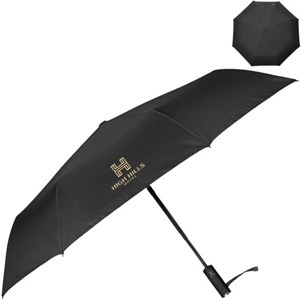 Hidden Grid Telescopic Folding Umbrealla, 42" Arc