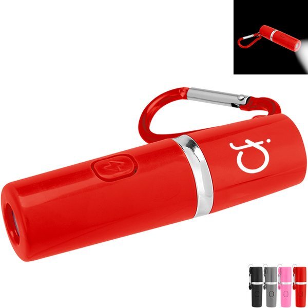 Rechargeable Portable Alarm & Flashlight w/ Carabiner Attachment