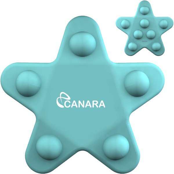 Teal Star Double-Sided Push Pop Toy