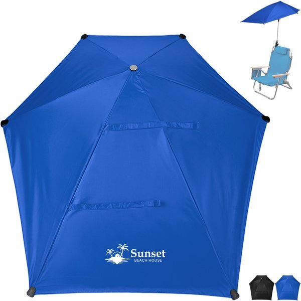 SPF 50 rPET Manual Open Chair Umbrella, 50" Arc