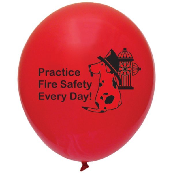 Practice Fire Safety Every Day Balloon, Stock