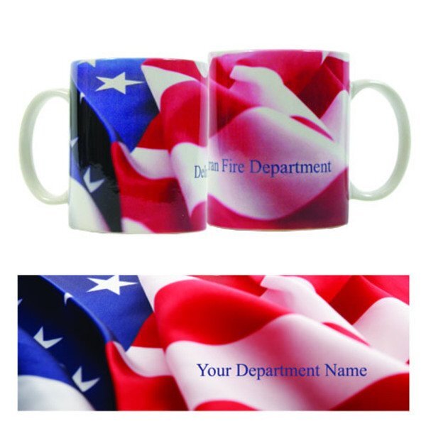 American Flag Design, Stoneware Mug, 11oz.