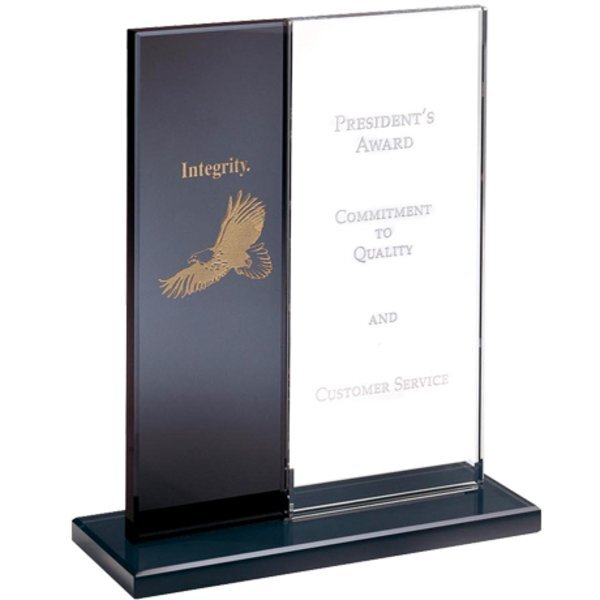 Harlequinn Ebonite & Starfire Glass Award, 9-1/2"