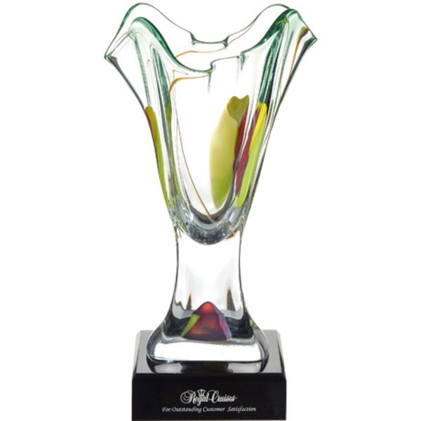 Oceanic Art Glass Vase Award, 16-1/2"