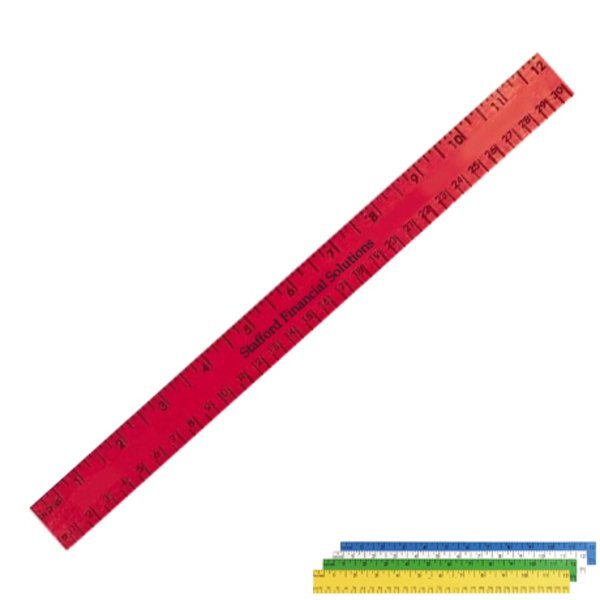 Enamel Wood Ruler with Both Scales, 12"