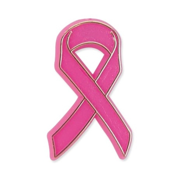 Pink Ribbon Plastic Lapel Pin, Stock