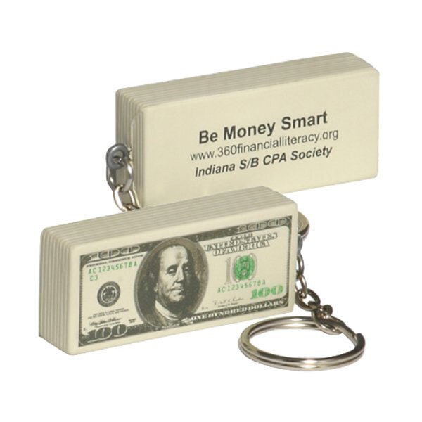 One-Hundred Dollar Bill Stress Reliever Key Chain