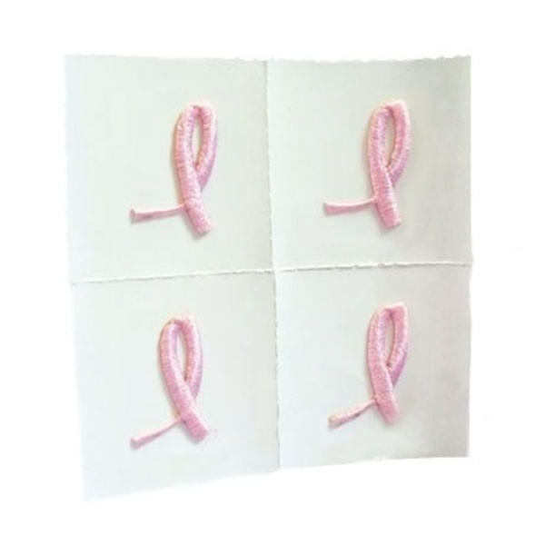 Embroidered Adhesive Applique Event Pack, Classic Pink Ribbon Design, Stock