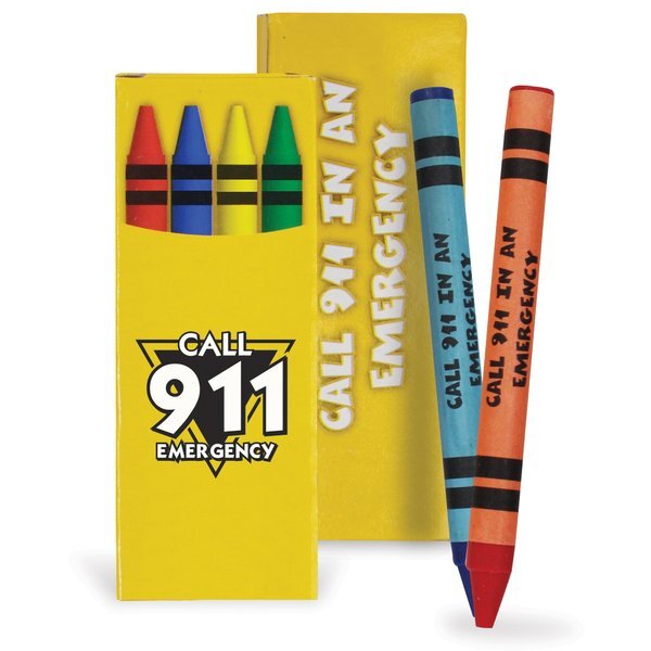 Four Pack Crayons, Call 911 Emergency, Stock