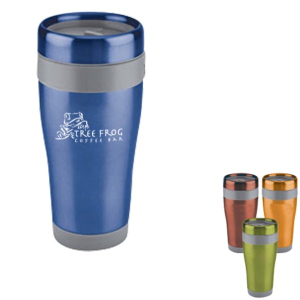 Stainless Solid Color Tumbler with Gray Liner, 16oz.