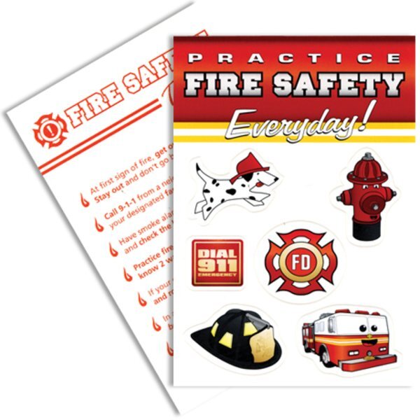 Fire Safety Sticker Sheet, Stock