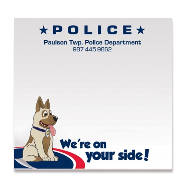 Police, We're On Your Side, 25 Sheet Sticky Pad