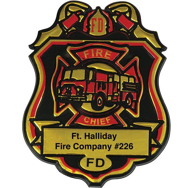 Fire Chief Badge, Clip Backing, Custom