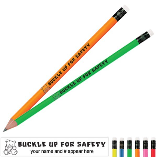 Buckle Up For Safety Neon Pencil