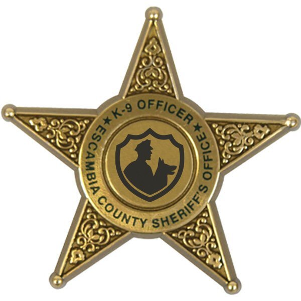 Junior 5 Point  Sheriff Star Badge with Pocket Clip, Custom