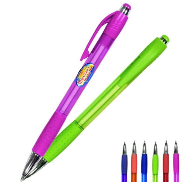 Translucent Dimple Grip Pen - Full Color
