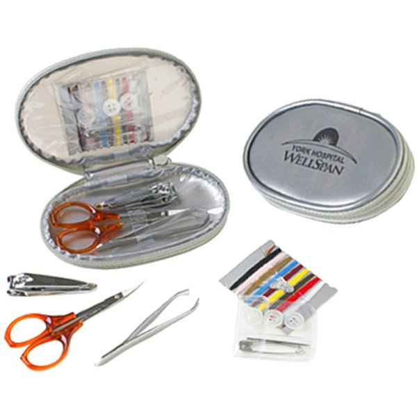Silver Flash Travel Sewing & Manicure Kit