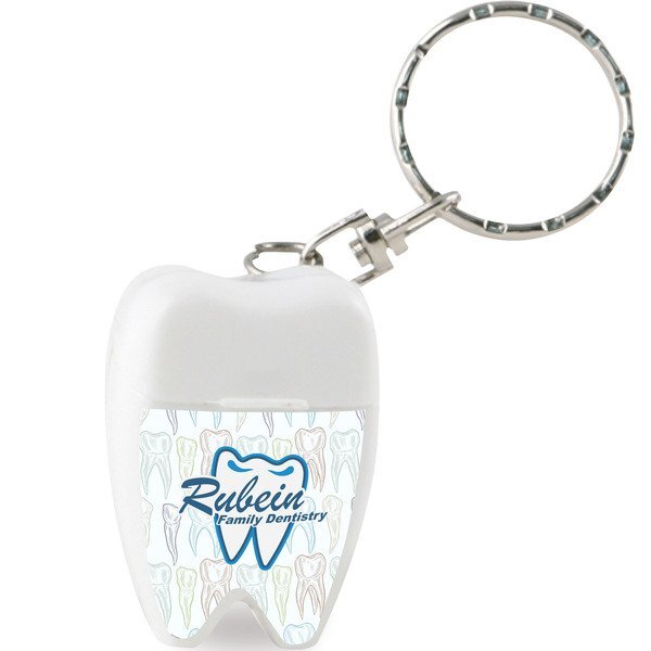 Tooth Shaped Dental Floss With Keychain