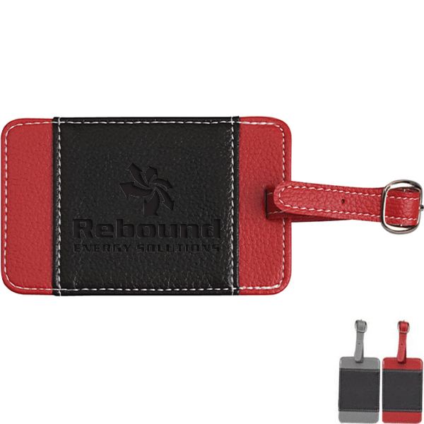 Albion · Small Luggage Tag | Natural/Red