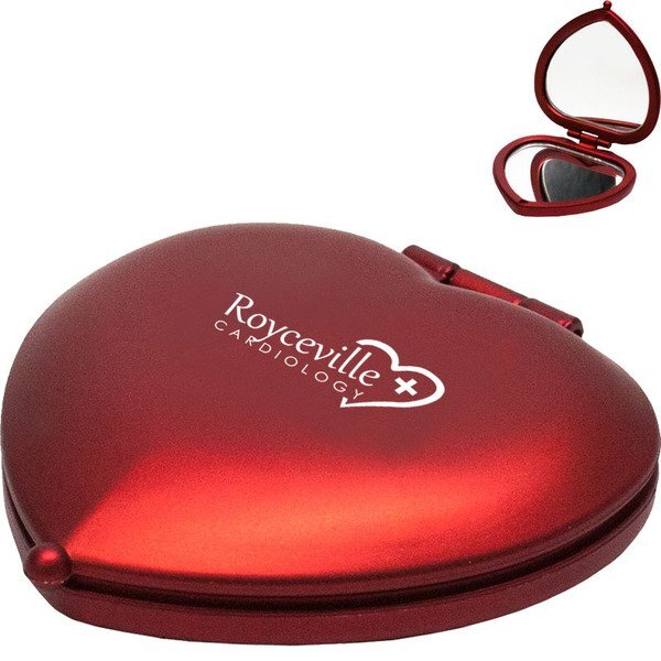 Red Heart Compact Mirror
