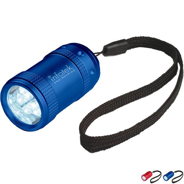 Aluminum Small Stubby LED Flashlight with Strap