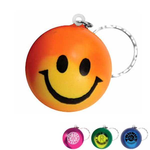 Smiley Face Mood Color Changing Stress Reliever Key Chain