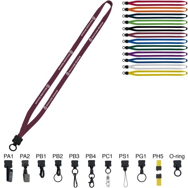 Cotton Lanyard with Standard O-Ring - 1/2"
